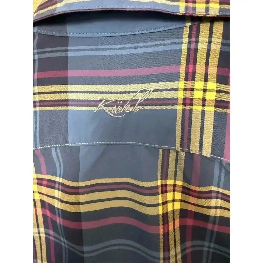 Kuhl Women's Plaid Flannel Button-Up Shirt Blue Size S Casual Long Sleeve - Picture 7 of 10